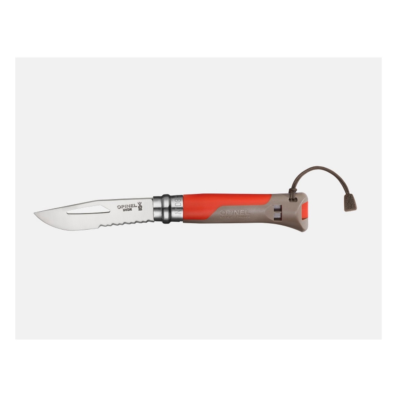 Coltello Opinel Outdoor N.8 Rosso con Fischietto Integrato per Avventure Estreme - 3 - Tutti i prodotti - 3123840017148