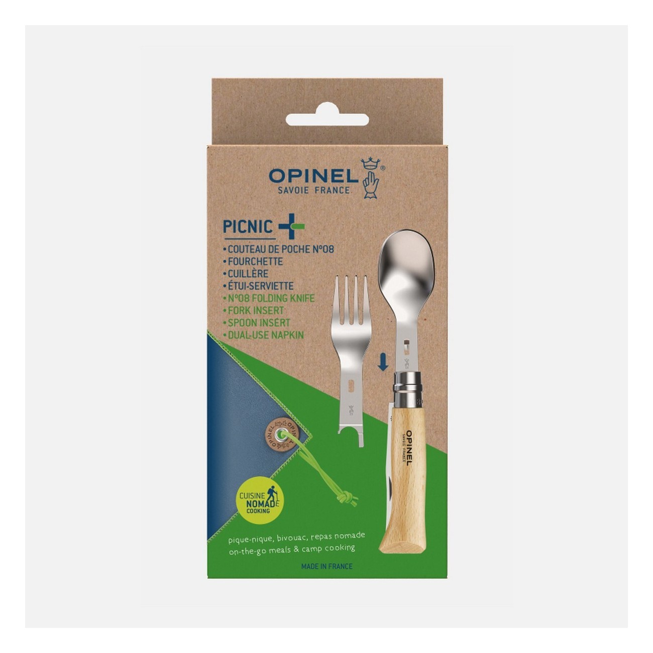 Set Picnic+ Opinel avec Couteau N°08, Fourchette et Cuillère en Acier Inox - 5