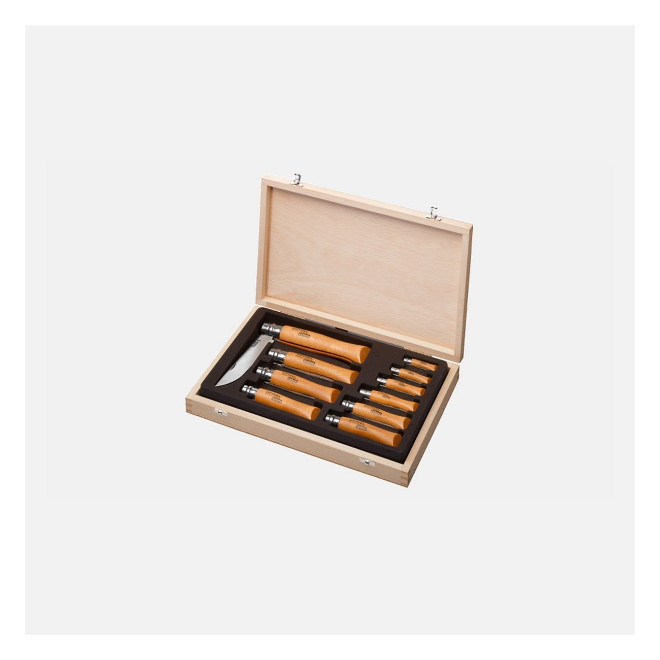 Coffret Collection Couteaux Opinel Tradition Acier Carbone 10 Pièces - 1