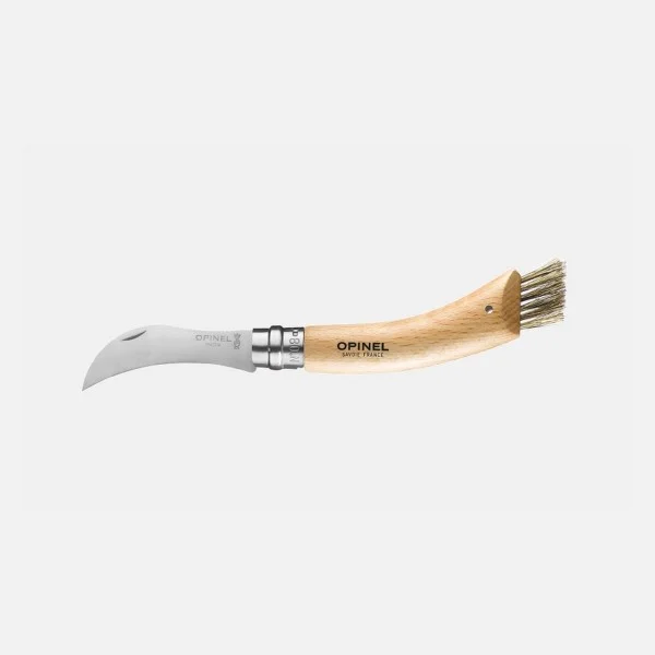 Couteau Opinel N.08 pour Champignons avec Manche en Hêtre et Lame Courbe de 8 cm - 1