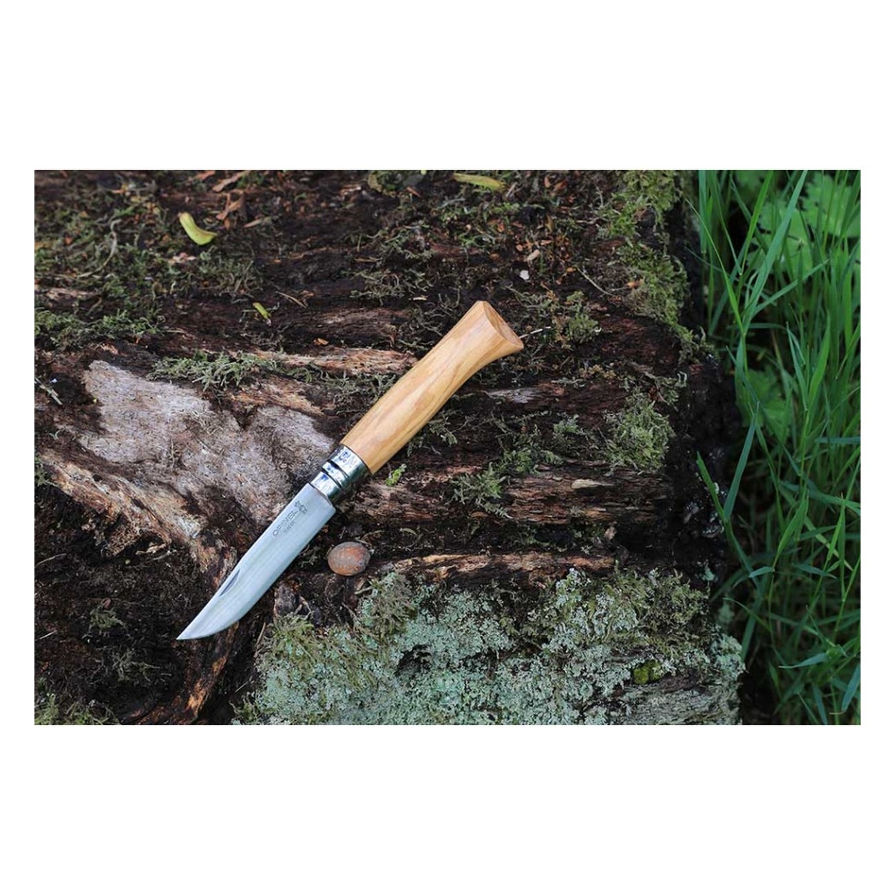 Couteau Pliant Opinel Luxe N.09 Inox avec Manche en Olivier - Élégance Méditerranéenne - 4