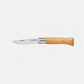 Couteau Opinel N.08 Inox avec Manche en Chêne - Lame 8,5 cm, Anneau Virobloc - 1