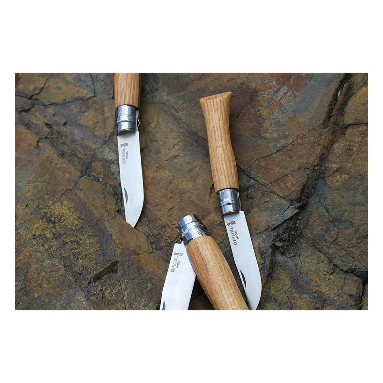 Couteau Opinel N.08 Inox avec Manche en Chêne - Lame 8,5 cm, Anneau Virobloc - 3