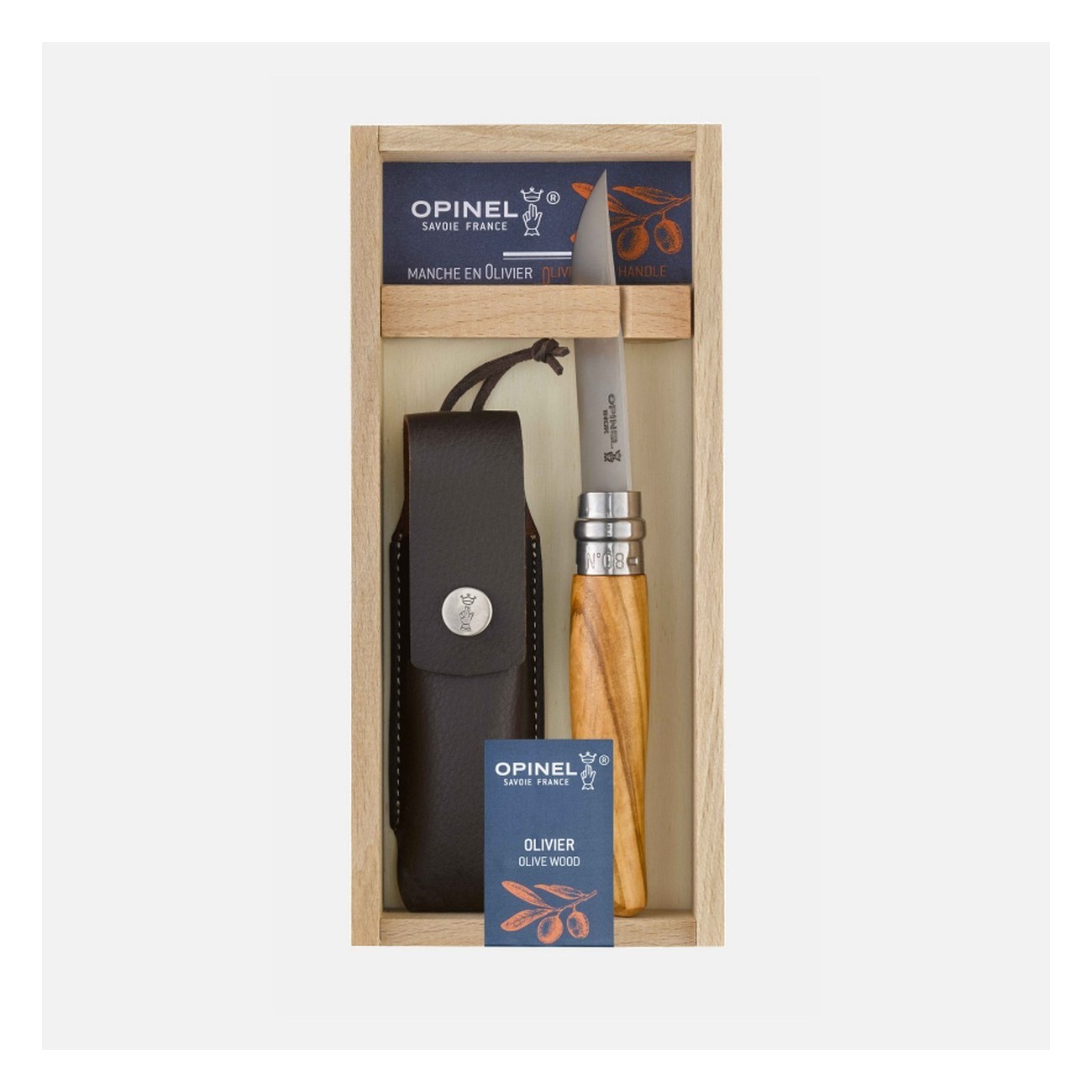 Scatola Regalo in Legno d'Ulivo n.08 con Coltello e Custodia Alpino - 1 - Tutti i prodotti - 3123840010040