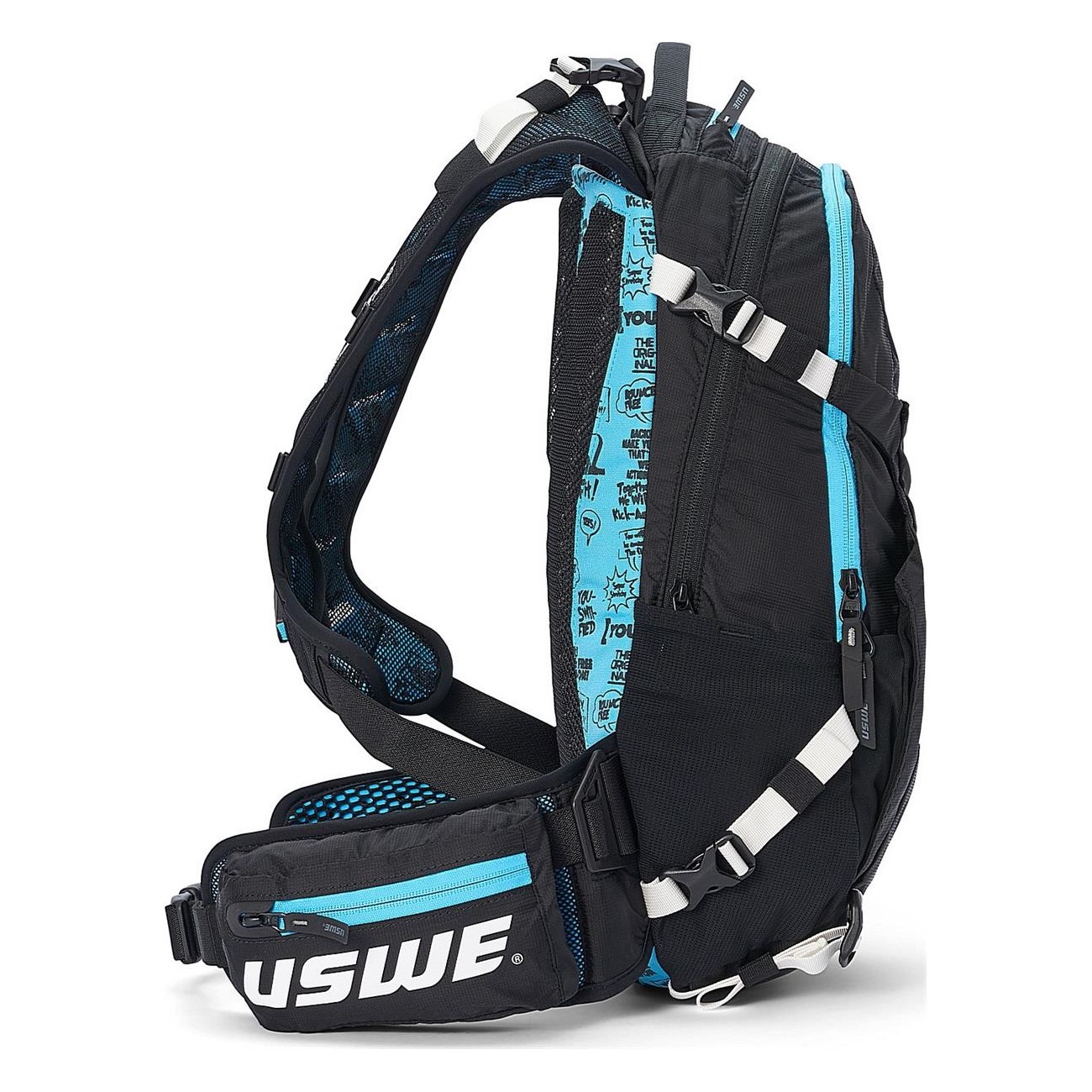 Zaino Protettivo USWE Flow 25 Litri Blu con Paraschiena Certificato CE per Freeride e Downhill - 10 - Zaini - 7350069253422