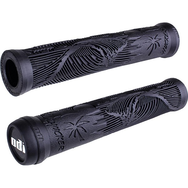 Odi Hucker Signature Grips 160mm Flangeless - Black, Two Material Design for BMX - 1