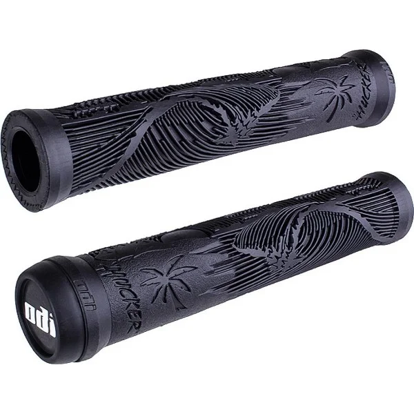 Puños Odi Hucker Signature 160mm sin Flange - Negro, Diseño de Dos Materiales para BMX - 1