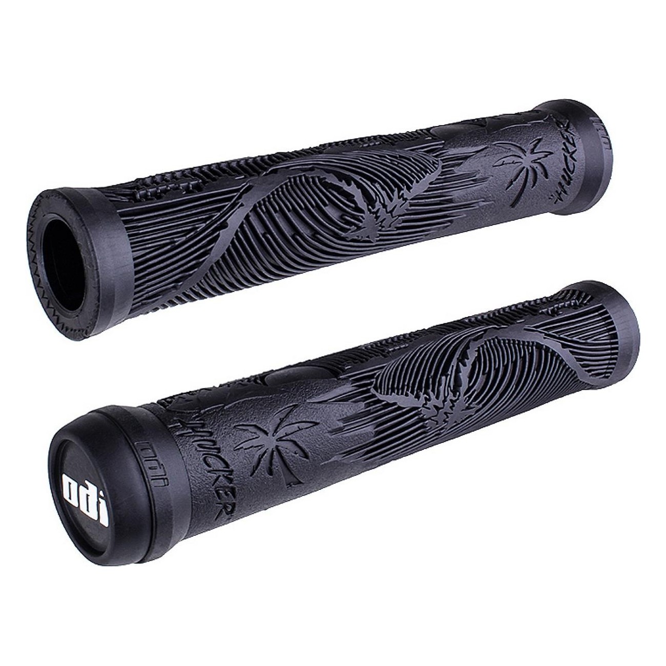 Poignées Odi Hucker Signature 160mm sans Flasque - Noir, Design à Deux Matériaux pour BMX - 1