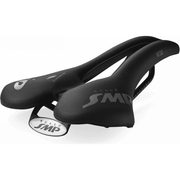 VT30 Black Saddle for MTB, Road and Gravel with SVT Velvet Touch Cover by Selle SMP - 1