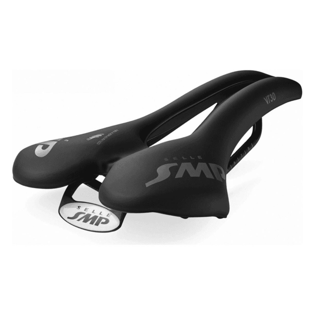 Sella VT30 Nero per MTB, Strada e Gravel con Rivestimento SVT Velvet Touch di Selle SMP - 1 - Selle - 8032568528407