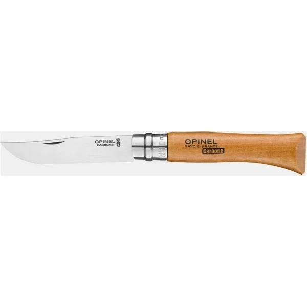 Couteau Opinel N°10 Viroblock avec Lame en Acier au Carbone 10 cm et Manche en Hêtre - 1