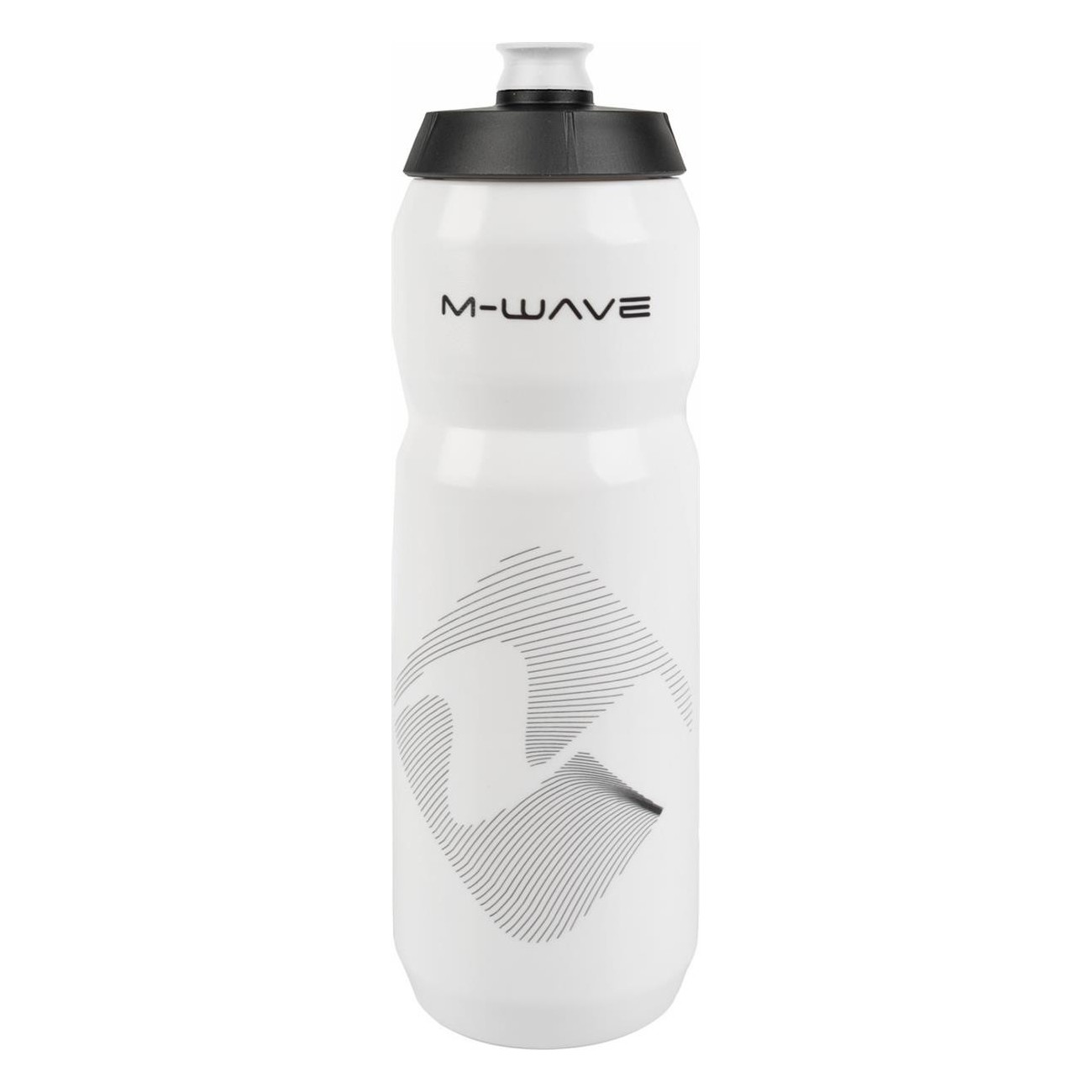 M-Wave 750ml Matte White/Black Plastic Water Bottle - 3