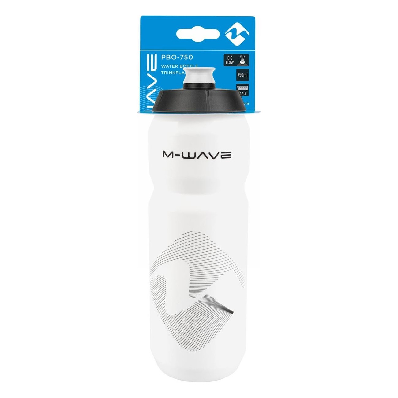 Borraccia M-Wave 750ml in Plastica Bianco Opaco/Nero - 4 - Borracce - 0887539034238