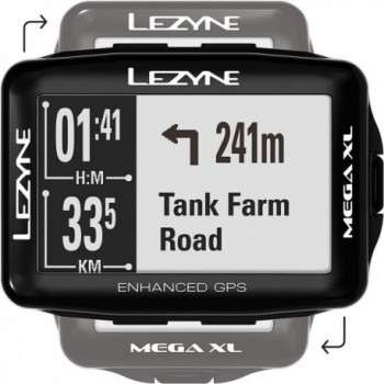 Ordenador GPS Lezyne Mega XL Negro - 48h de Autonomía, IPX7, ANT+ y Bluetooth - 8