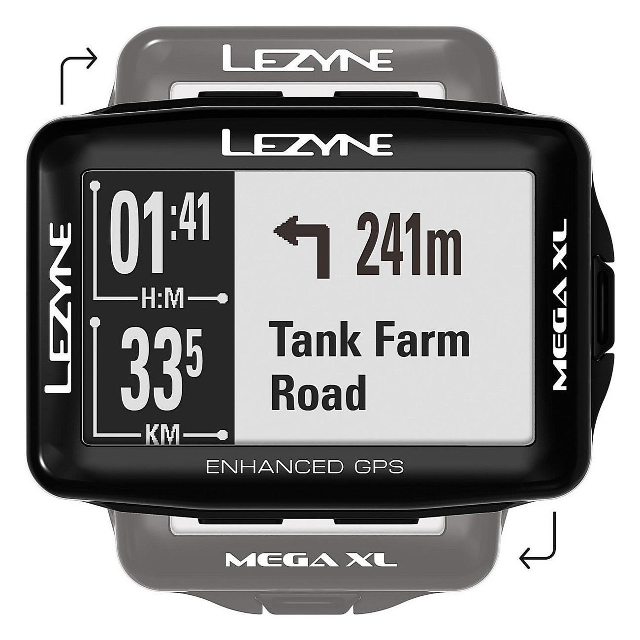 Ordenador GPS Lezyne Mega XL Negro - 48h de Autonomía, IPX7, ANT+ y Bluetooth - 8