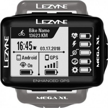 Ordenador GPS Lezyne Mega XL Negro - 48h de Autonomía, IPX7, ANT+ y Bluetooth - 12