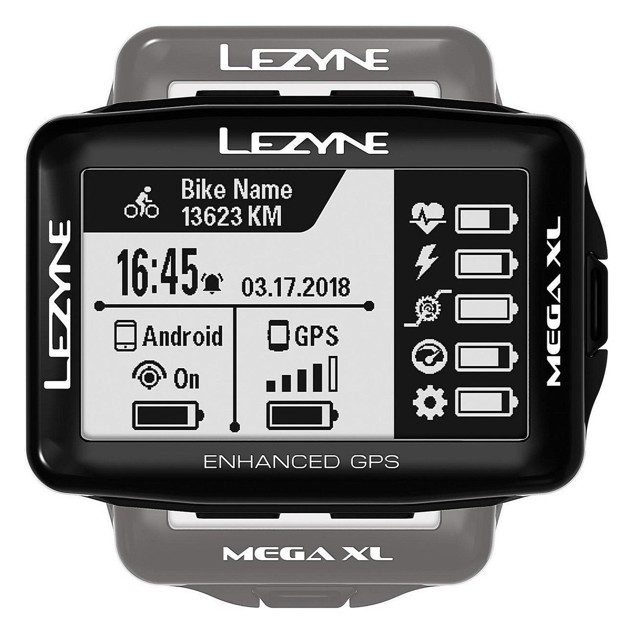 Ordenador GPS Lezyne Mega XL Negro - 48h de Autonomía, IPX7, ANT+ y Bluetooth - 12