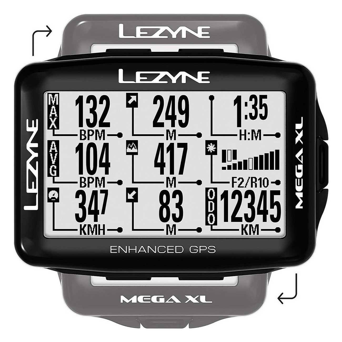 Ordenador GPS Lezyne Mega XL Negro - 48h de Autonomía, IPX7, ANT+ y Bluetooth - 16