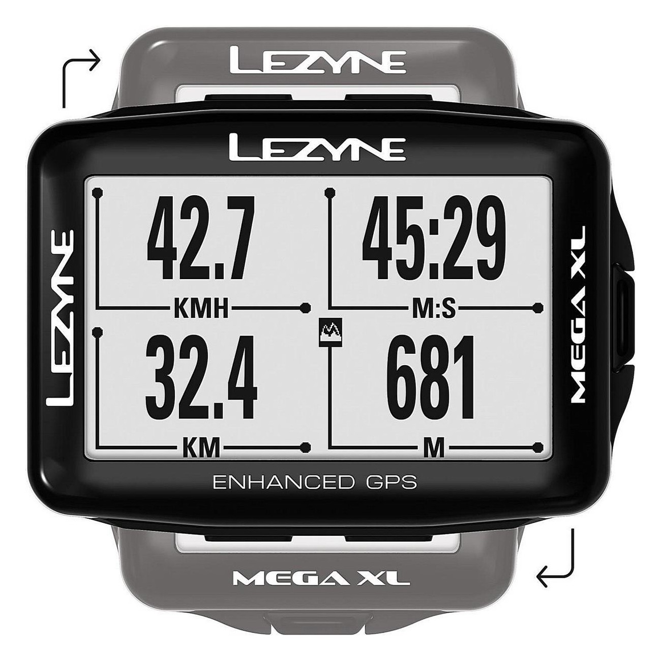 Ordenador GPS Lezyne Mega XL Negro - 48h de Autonomía, IPX7, ANT+ y Bluetooth - 17