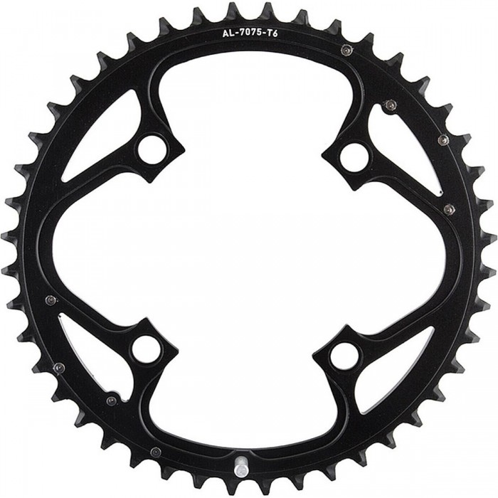 44T Black Aluminum MTB Chainring, 104mm BCD, 9-Speed Compatible - 1