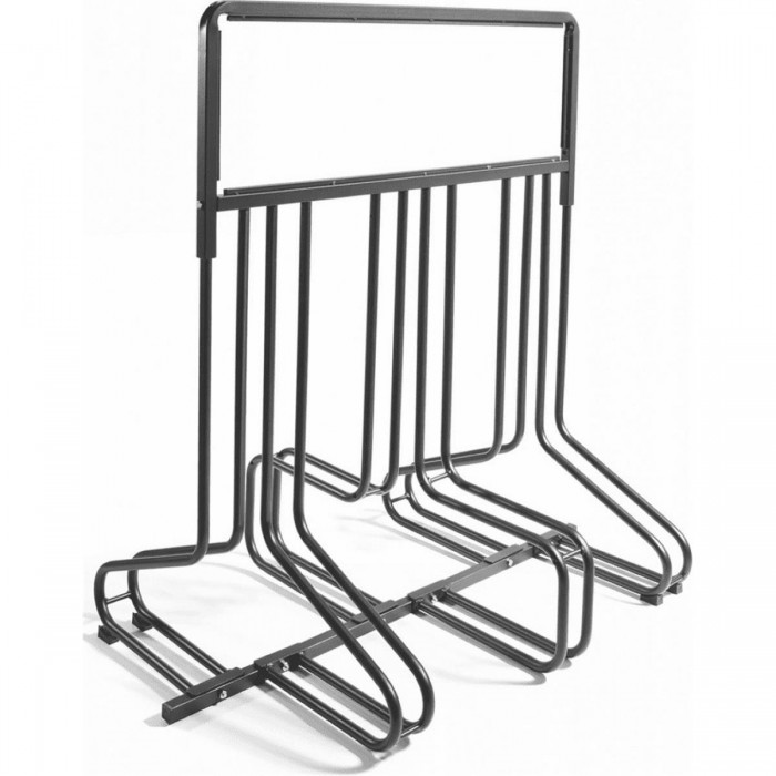 Ground Bike Rack for 6 Bikes in Galvanized Steel with Customizable Sign - 1