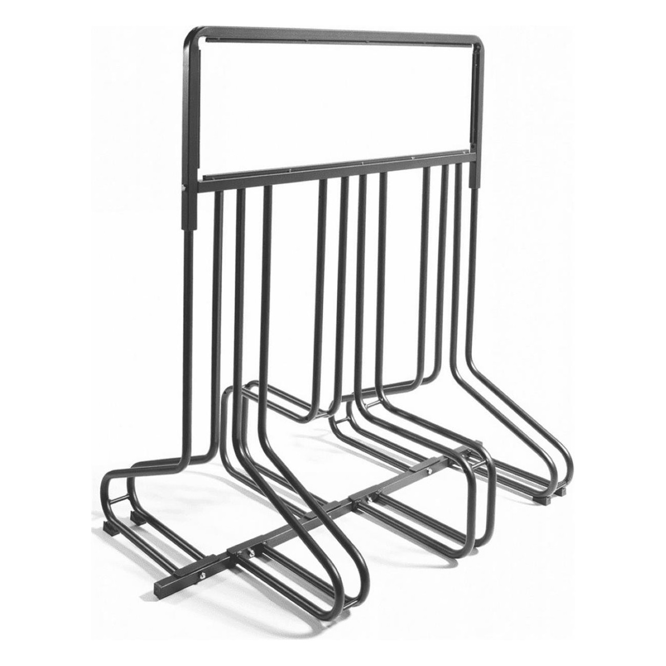 Ground Bike Rack for 6 Bikes in Galvanized Steel with Customizable Sign - 1