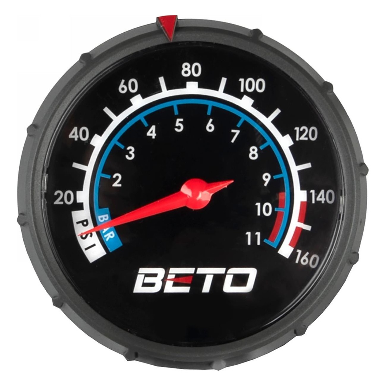 BETO Aluminium Standpumpe mit 2,5' Manometer, max. 160 psi, Schwarz - 2