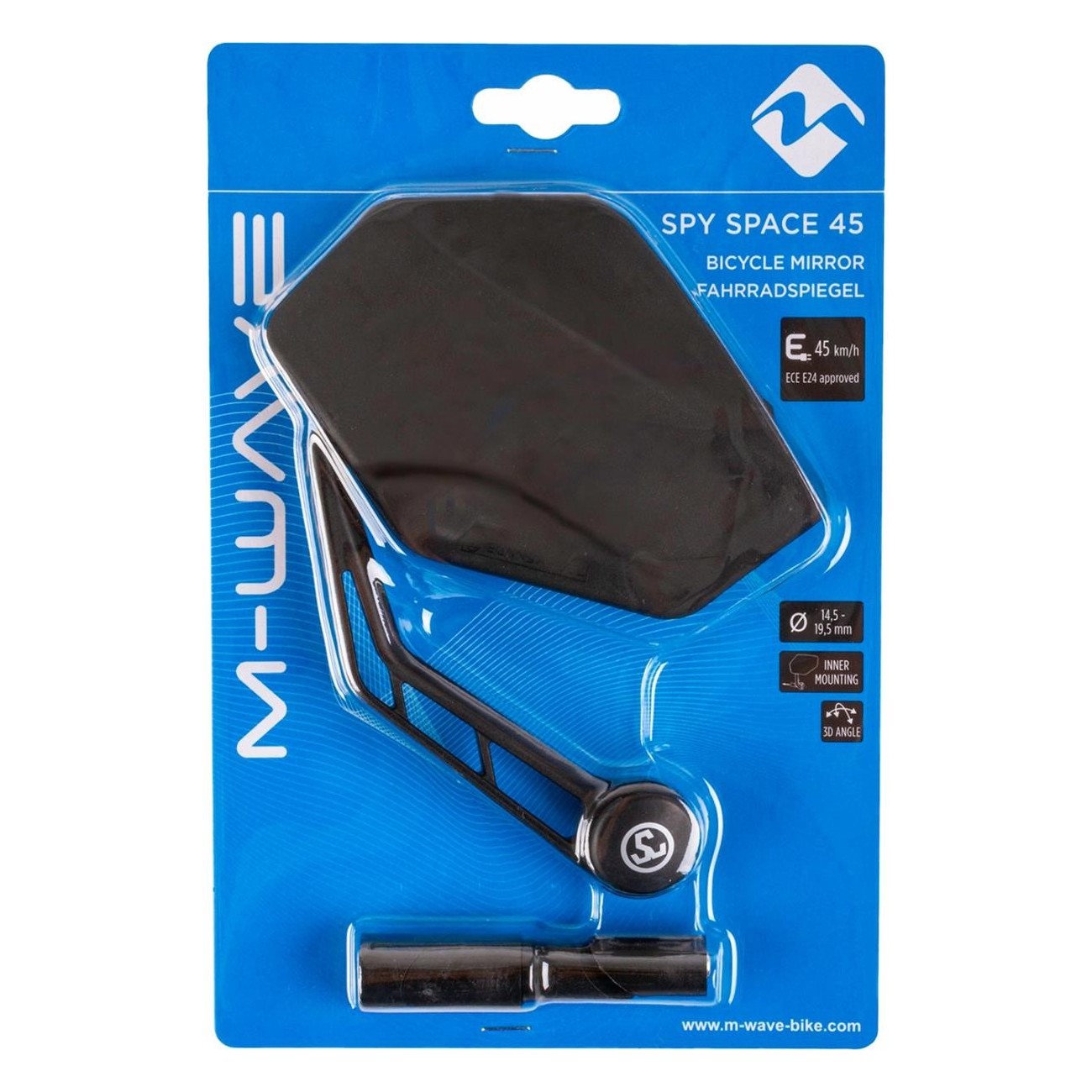 M-Wave Spy Space 45 Left Black ECE Bicycle Mirror for E-Bike, Handlebar Mount - 4