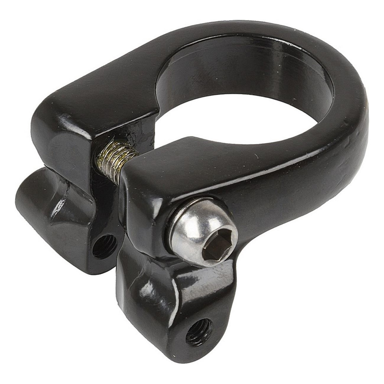 Collarín de Silla de Aluminio Negro 28.6 mm para Portaequipajes Laterales - 1