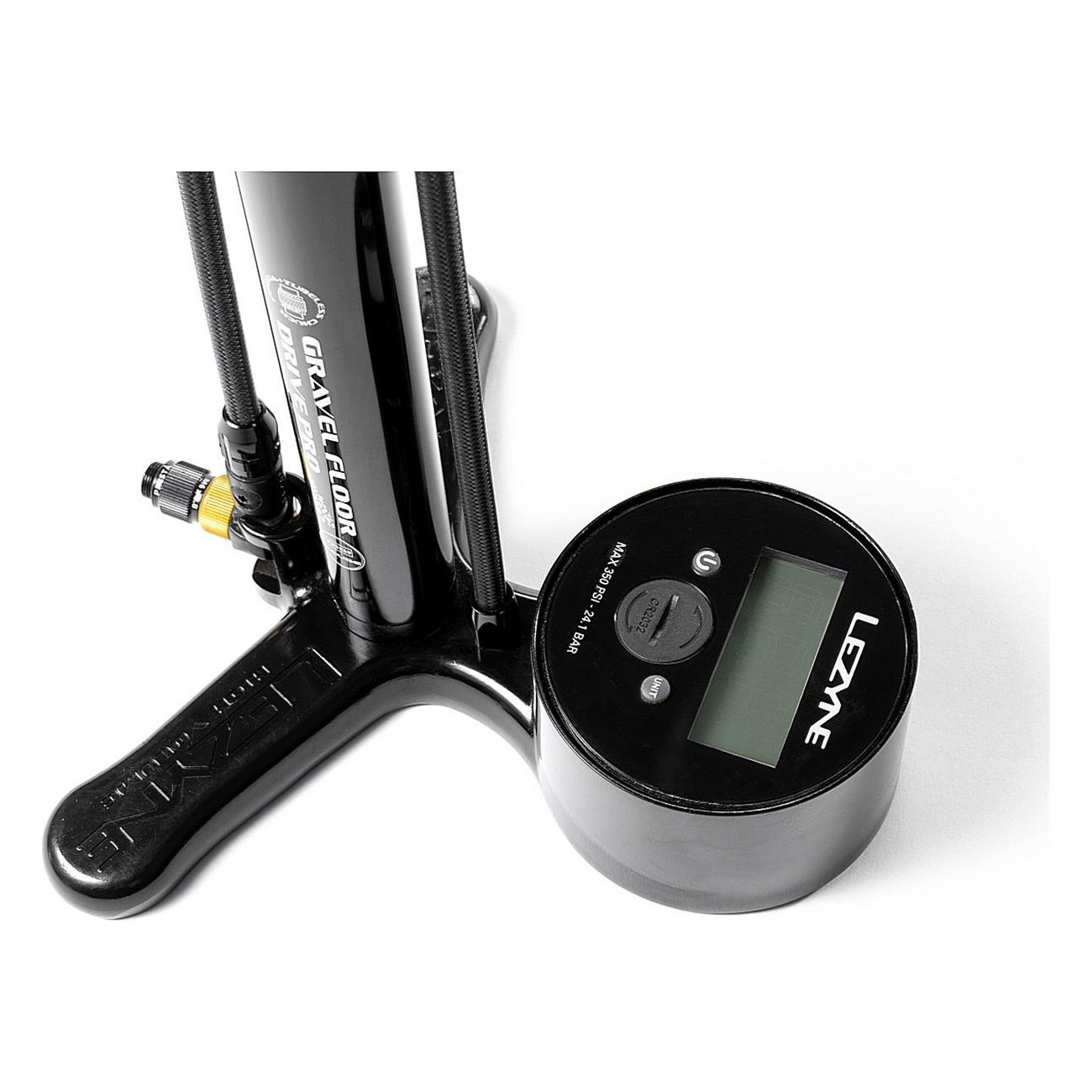 Lezyne Gravel Digital Drive Pro Standpumpe Schwarz mit Digitalmanometer für Tubeless Reifen - 3