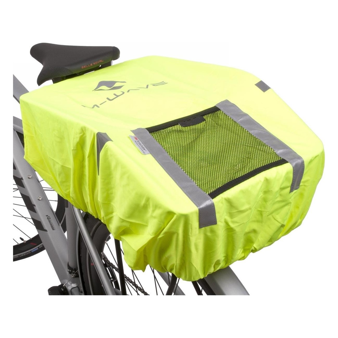 M-Wave Maastricht Protect Reflective Rain Cover Yellow Neon for 25L Bags - 3