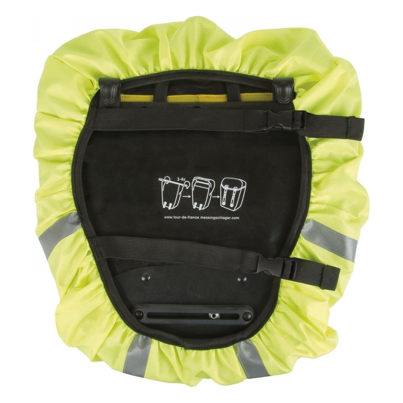 M-Wave Maastricht Protect Reflective Rain Cover Yellow Neon for 25L Bags - 5