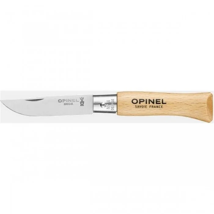 Set de 12 Couteaux Opinel Viroblock N.4 Inox avec Lame de 5 cm et Manche en Hêtre - 1