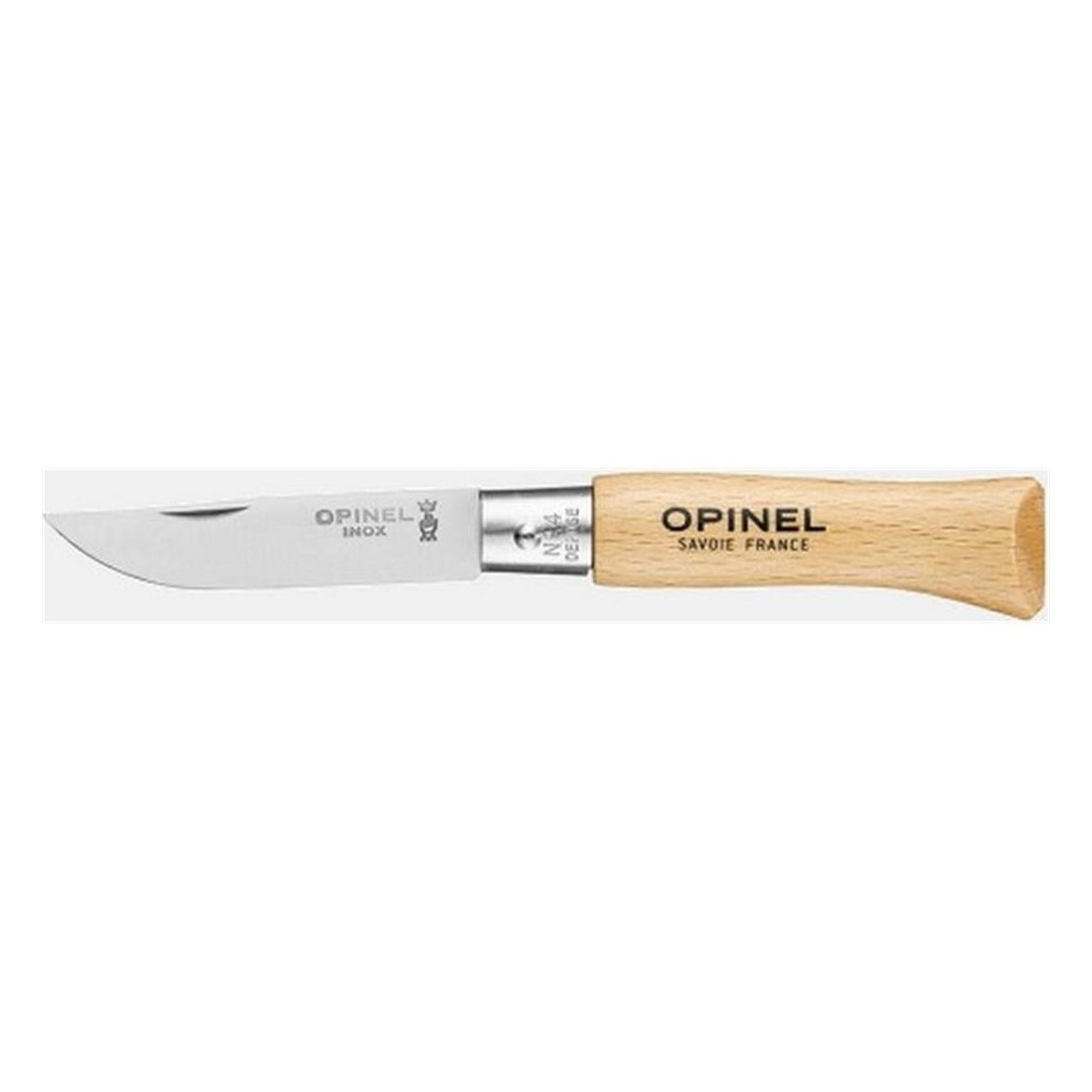 Set de 12 Couteaux Opinel Viroblock N.4 Inox avec Lame de 5 cm et Manche en Hêtre - 1