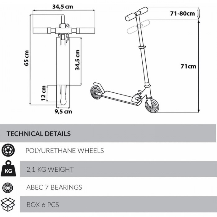 Trottinette Pliable Star Wars Stormtrooper pour Enfants, Noir, Jusqu'à 50kg - 1