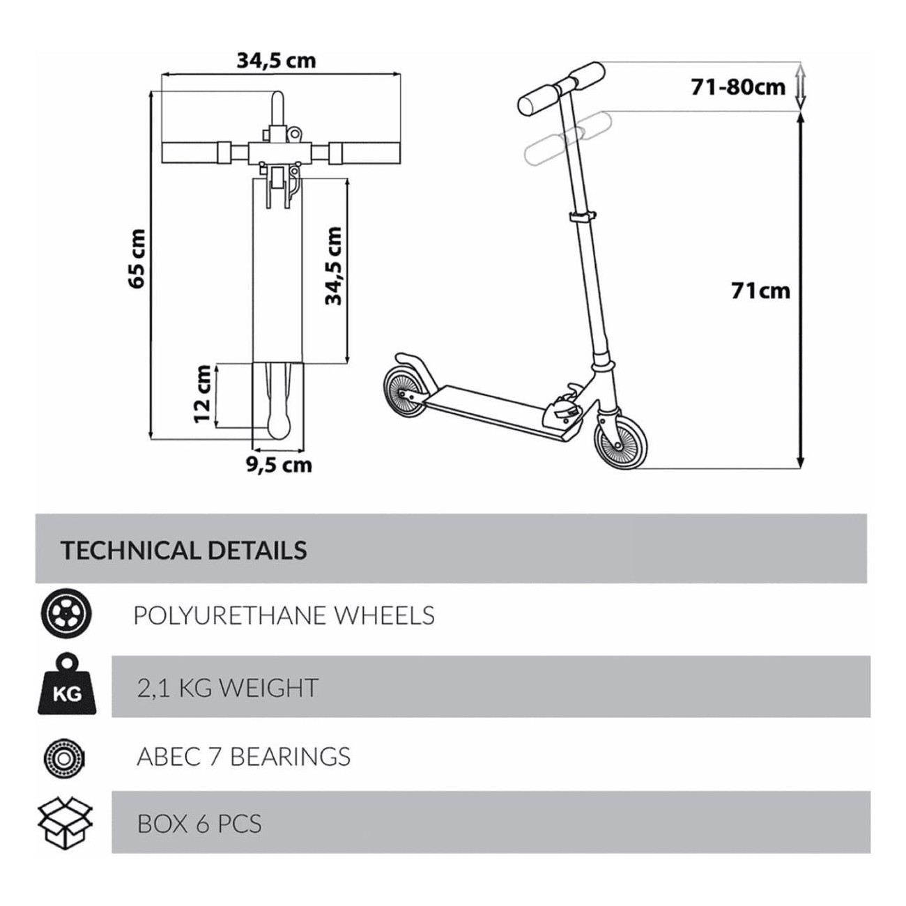 Trottinette Pliable Star Wars Stormtrooper pour Enfants, Noir, Jusqu'à 50kg - 1