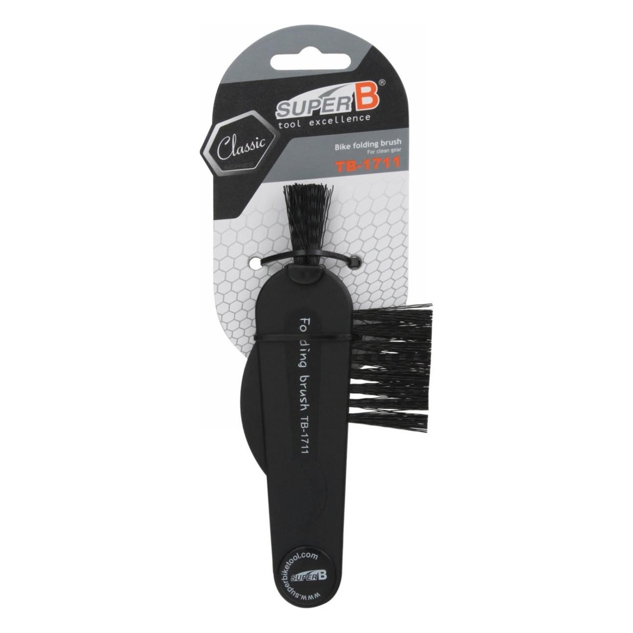 Brosse de Nettoyage Pliable pour Vélo Super B Classic TB-1711 Noire - 3