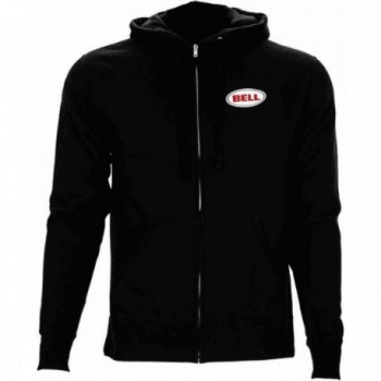 Felpa Nera con Zip in Cotone Taglia S - BELL, Comfort e Stile per Ogni Stagione - 2 - Maglie - 0768686939297