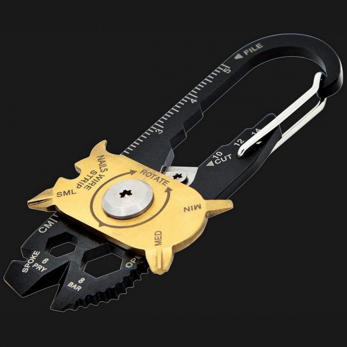 FIXR® Multi-Tool 20 Funzioni: Apribottiglie, Taglierino, Carabiner e Accessorio EDC - 1 - Coltellini e attrezzi multiuso - 50600