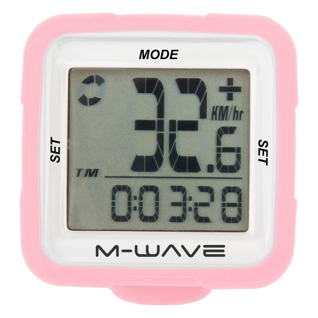 M-WAVE XIV SILICON Bike Computer Pink with 14 Functions and Battery Included - 2