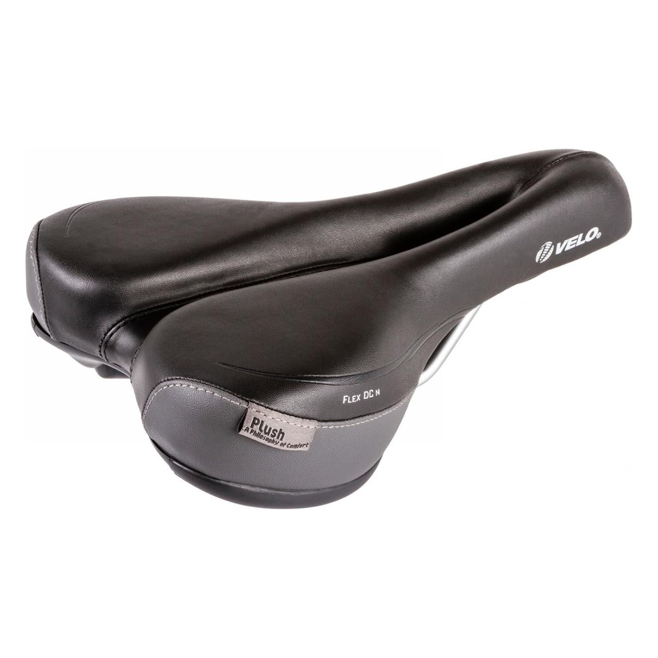 Selle Homme VELO PLUSH Flex DC M avec Découpe en V Profond, 269x162mm, 471g - 1