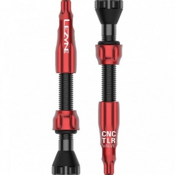 Valve Tubeless Lezyne CNC 44mm en Aluminium Rouge avec Outil de Retrait - 1