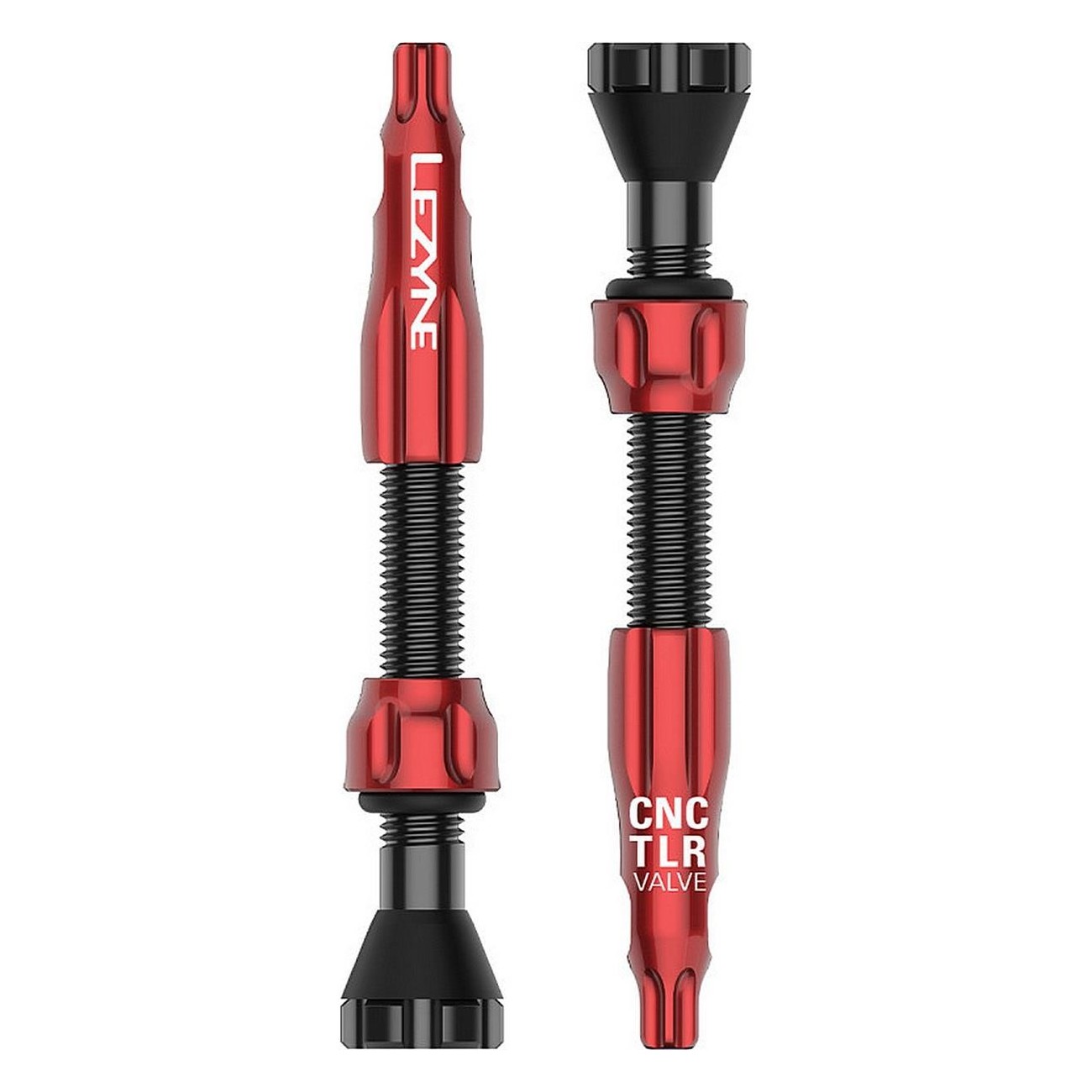 Valve Tubeless Lezyne CNC 44mm en Aluminium Rouge avec Outil de Retrait - 1