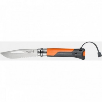 Coltello Opinel Outdoor N.8 Arancione con Lama in Acciaio Inossidabile e Fischietto Integrato - 1 - Coltelli - 3123840015779