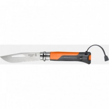 Coltello Opinel Outdoor N.8 Arancione con Lama in Acciaio Inossidabile e Fischietto Integrato - 3 - Coltelli - 3123840015779