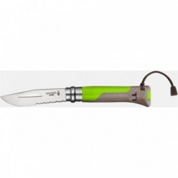 Coltello Opinel Outdoor N.8 Arancione con Lama in Acciaio Inossidabile e Fischietto Integrato - 4 - Coltelli - 3123840015779