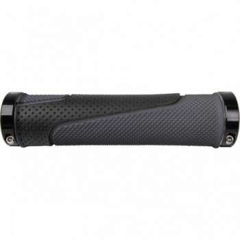 Velo D3 Aluminium Bike Grips Black/Grey 130mm - Gel Comfort Handle - 1