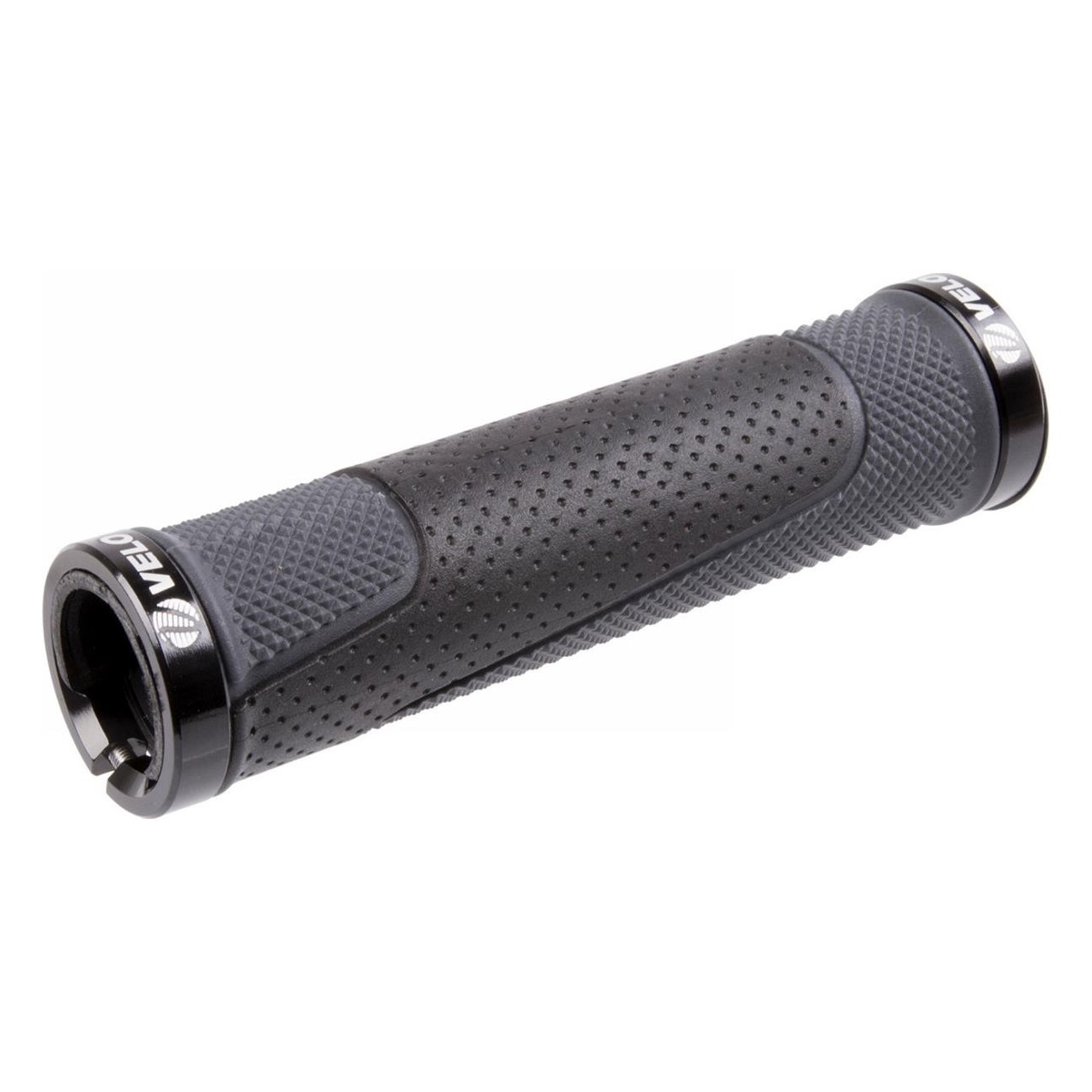 Velo D3 Aluminium Bike Grips Black/Grey 130mm - Gel Comfort Handle - 2