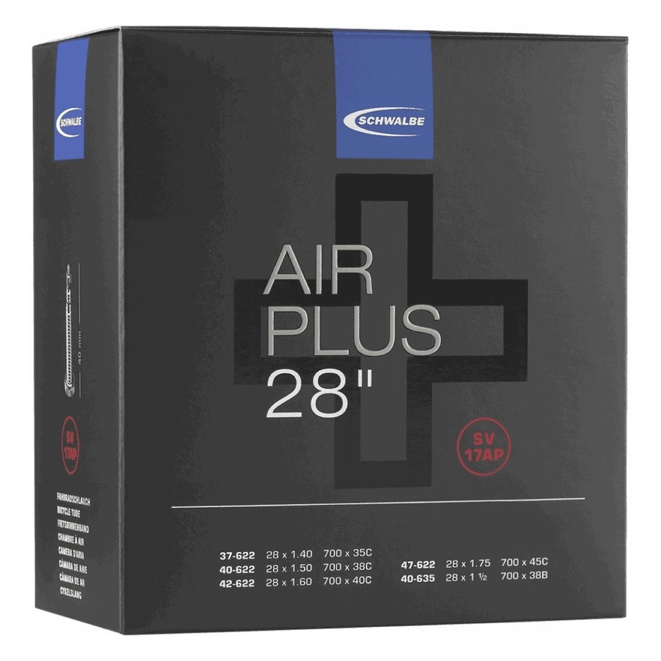 Cámara de Aire Schwalbe Air Plus 28' 700x35/45 con Válvula Presta 40mm - 2