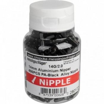 Nipples en Aluminium Noir 14 mm - Paquet de 400 Pièces pour Montage - 2